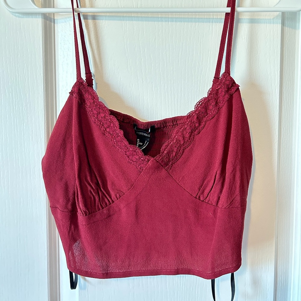 Forever 21 wine red/burgundy cropped tank top